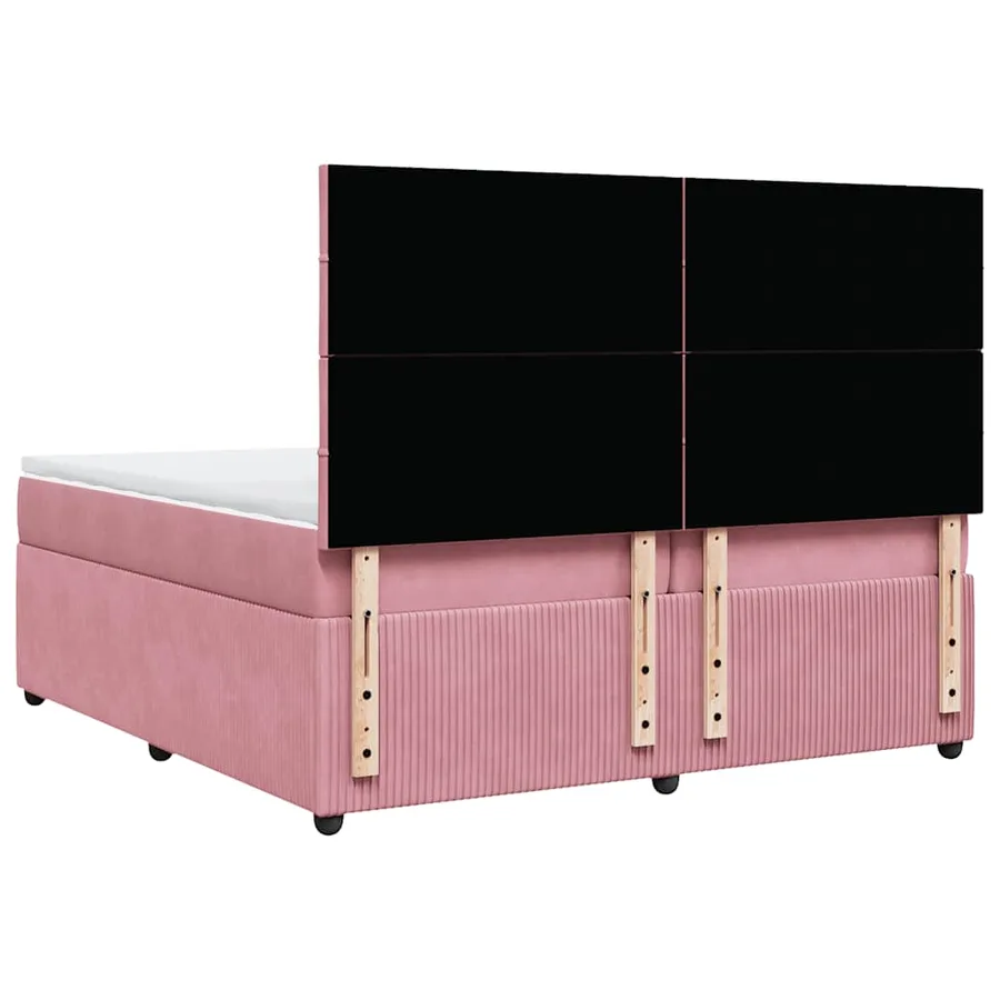 Sommier à lattes de lit avec matelas Rose 200x200 cm Velours - 6