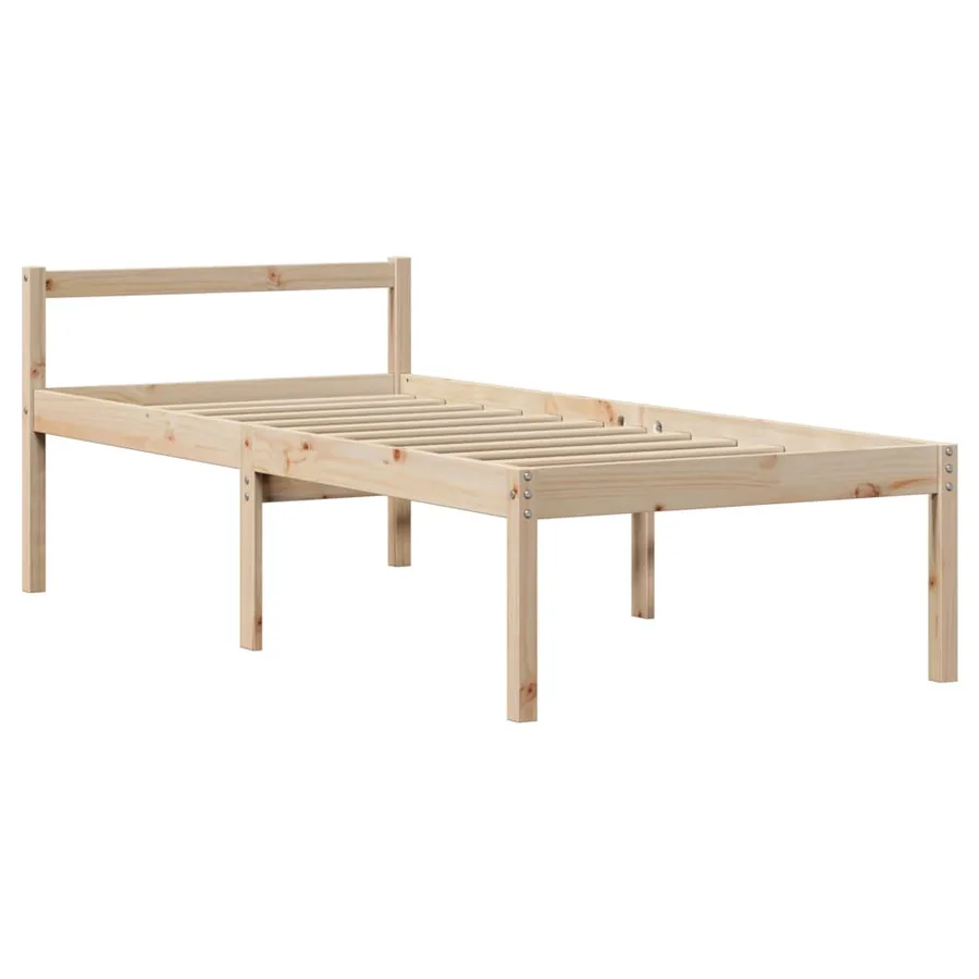 Lit pour personne âgée et tête de lit 90x200cm bois pin massif - 5