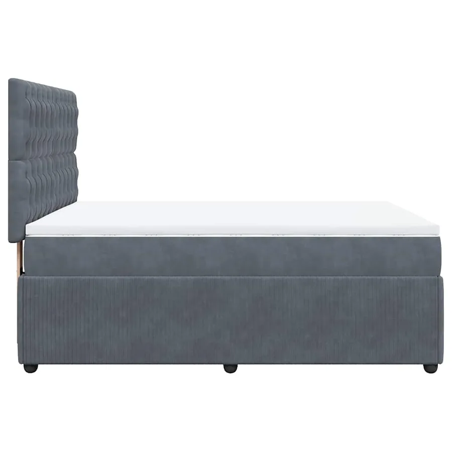 Sommier à lattes de lit et matelas Gris foncé 140x200cm Velours - 5