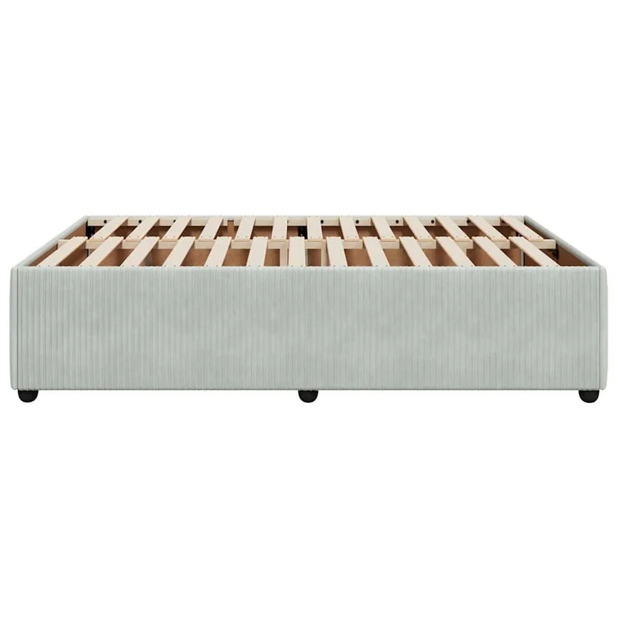 Cadre de lit sans matelas gris clair 140x190 cm velours - 5
