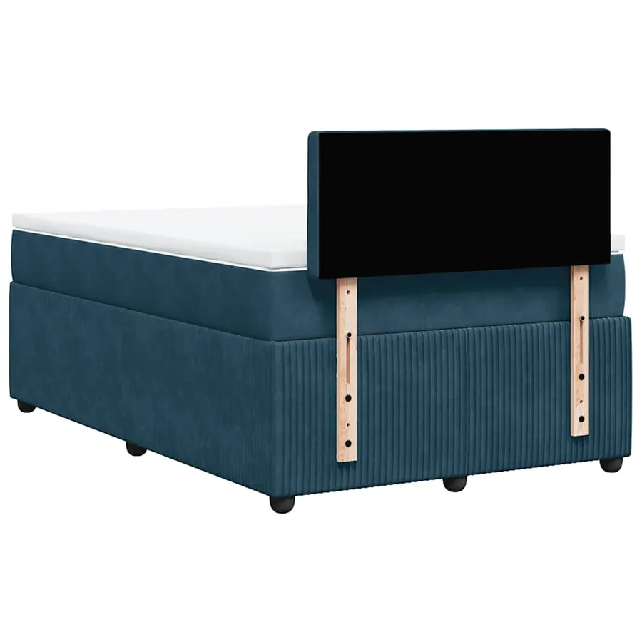 Sommier à lattes de lit et matelas bleu 120x200 cm velours - 10