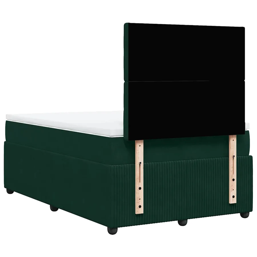 Sommier à lattes de lit et matelas Vert foncé 120x200cm Velours - 6