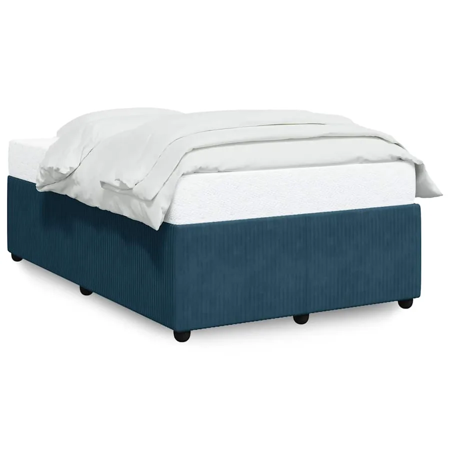 Cadre de lit sans matelas bleu 120x200 cm velours - 2