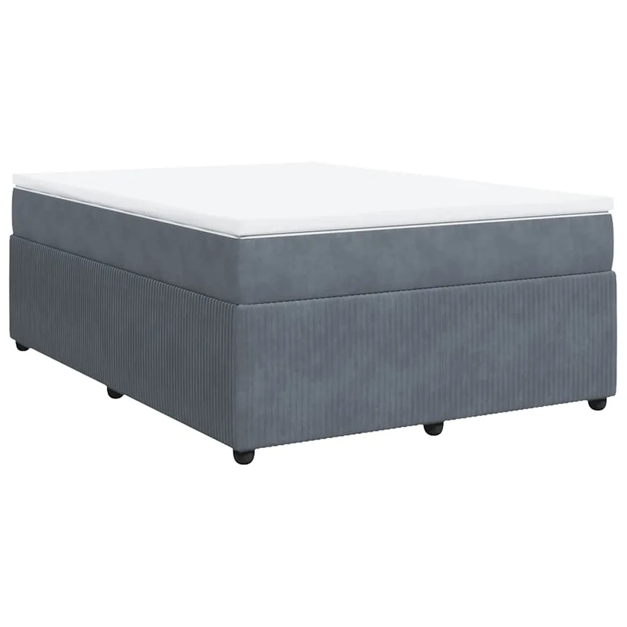 Sommier à lattes de lit et matelas Gris foncé 140x190cm Velours - 2