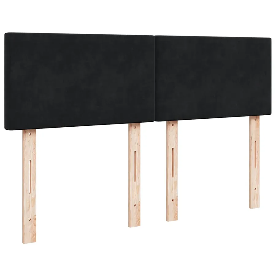 Sommier à lattes de lit avec matelas Noir 140x190 cm Velours - 5