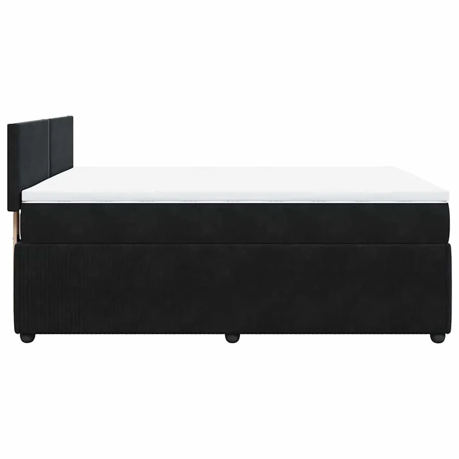 Sommier à lattes de lit avec matelas Noir 140x190 cm Velours - 9
