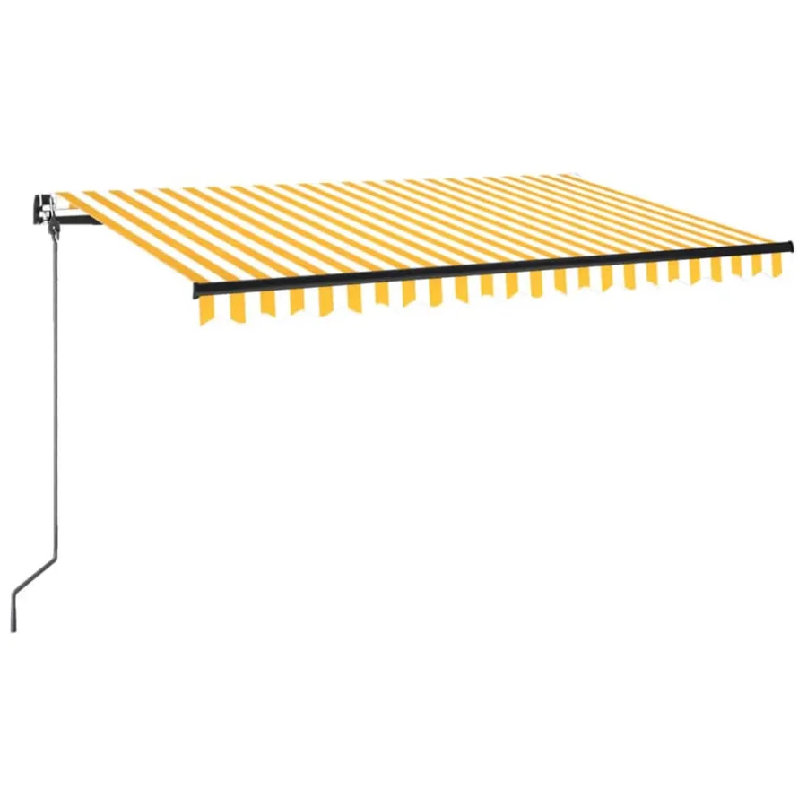 Auvent manuel rétractable 400x350 cm Jaune et blanc - 2