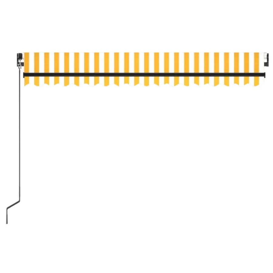 Auvent manuel rétractable 400x350 cm Jaune et blanc - 4