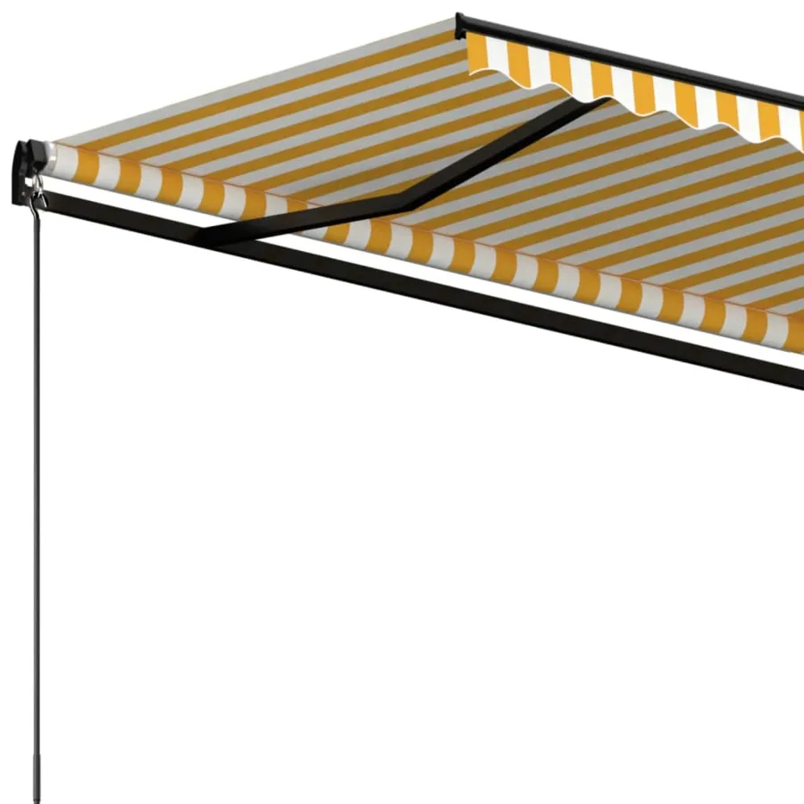 Auvent manuel rétractable 400x350 cm Jaune et blanc - 5