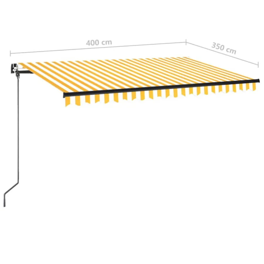 Auvent manuel rétractable 400x350 cm Jaune et blanc - 7