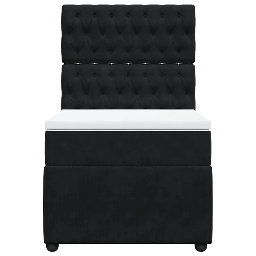 Sommier à lattes de lit avec matelas Noir 90x190 cm Velours - 4