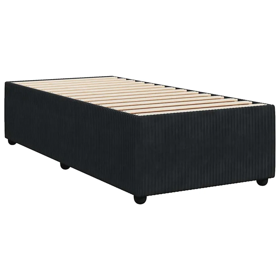 Sommier à lattes de lit avec matelas Noir 90x190 cm Velours - 8