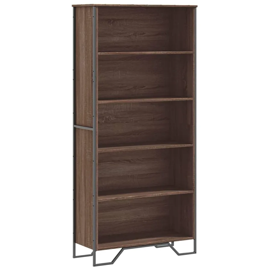 Bibliothèque chêne marron 80x31x169 cm bois d'ingénierie - 2