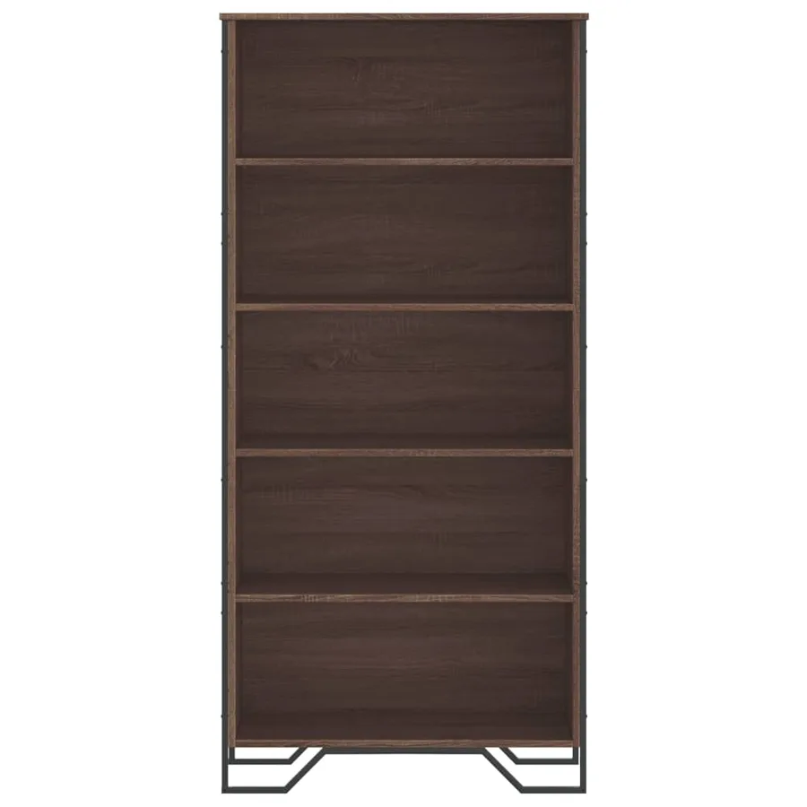Bibliothèque chêne marron 80x31x169 cm bois d'ingénierie - 4