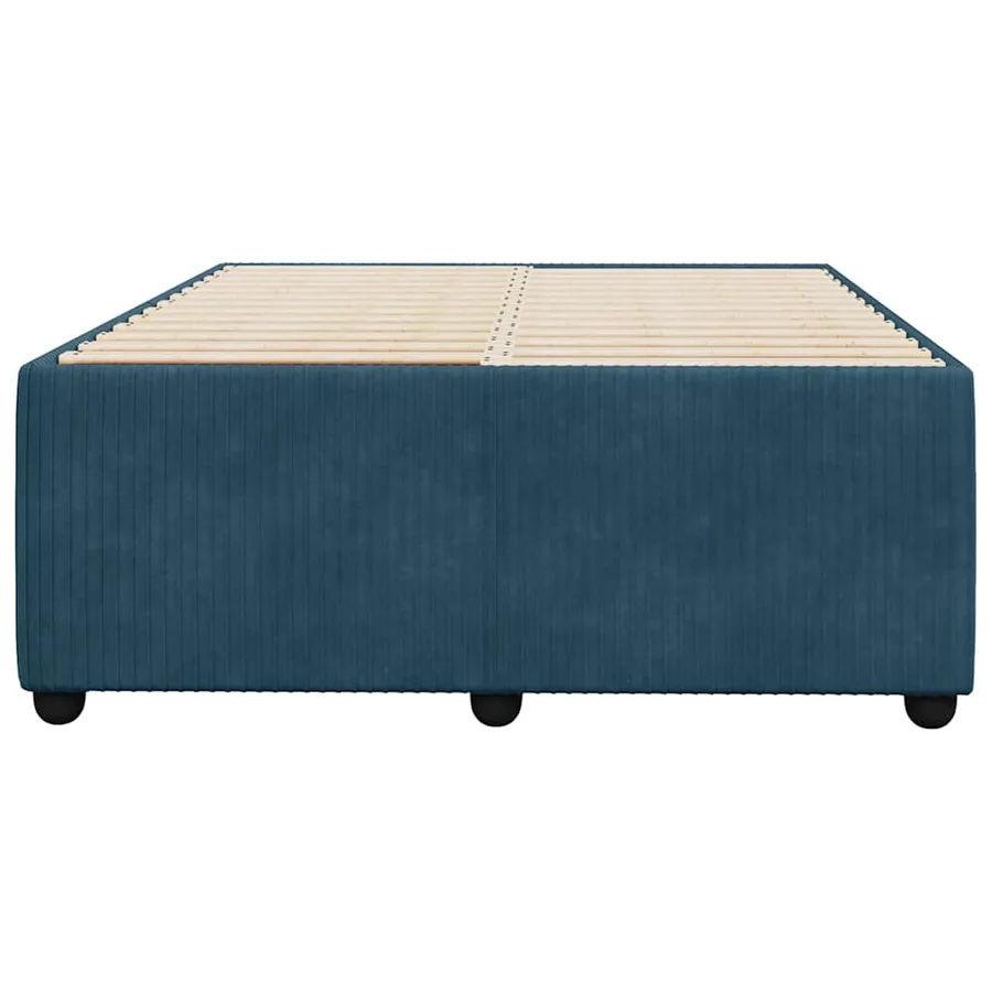 Cadre de lit sans matelas bleu 120x190 cm velours - 4