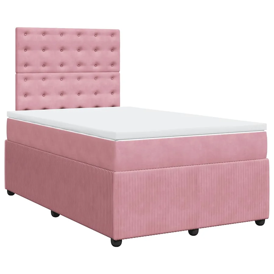 Sommier à lattes de lit avec matelas Rose 120x200 cm Velours - 2