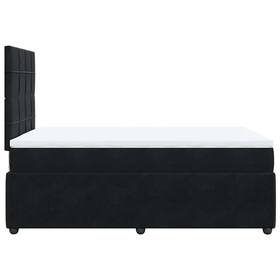 Sommier à lattes de lit avec matelas Noir 120x200 cm Velours - 5