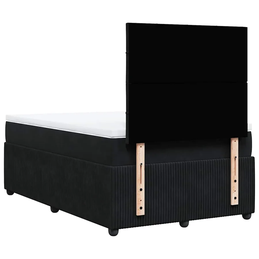 Sommier à lattes de lit avec matelas Noir 120x200 cm Velours - 6
