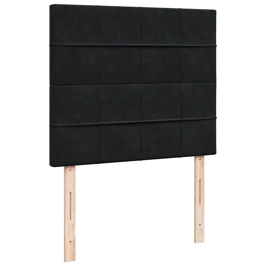 Sommier à lattes de lit avec matelas Noir 120x200 cm Velours - 7