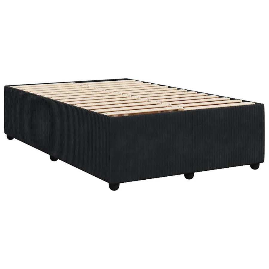 Sommier à lattes de lit avec matelas Noir 120x200 cm Velours - 8