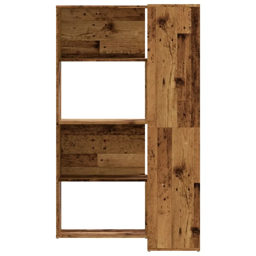Bibliothèque d'angle à 4 niveaux vieux bois bois d'ingénierie - 4