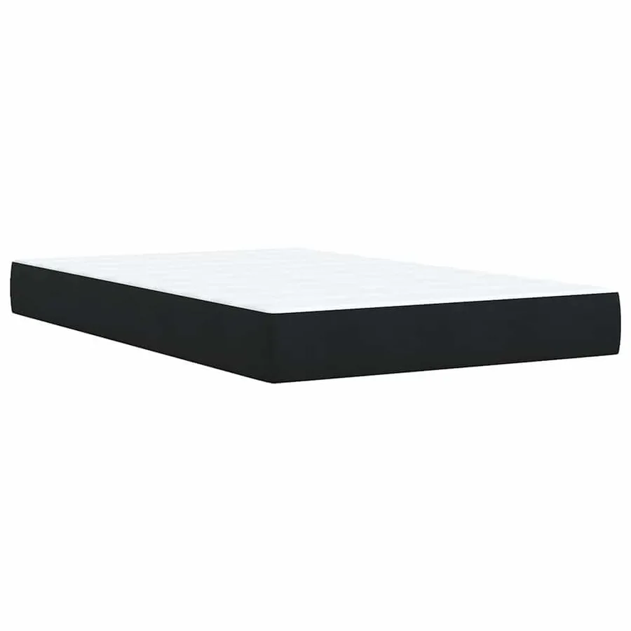 Sommier à lattes de lit avec matelas Noir 120x200 cm Velours - 7