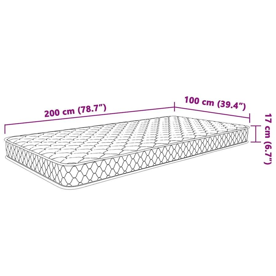 Matelas en mousse à mémoire de forme blanc 100x200x17 cm doux - 8