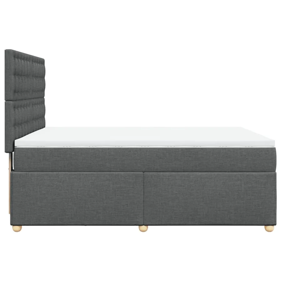 Sommier à lattes de lit avec matelas Gris foncé 140x200cm Tissu - 5