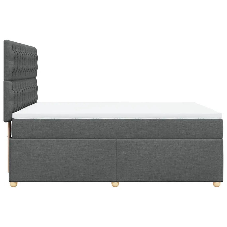 Sommier à lattes de lit avec matelas Gris foncé 140x200cm Tissu - 5