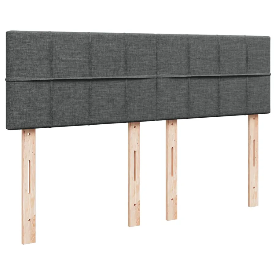 Sommier à lattes de lit avec matelas Gris foncé 140x200cm Tissu - 12