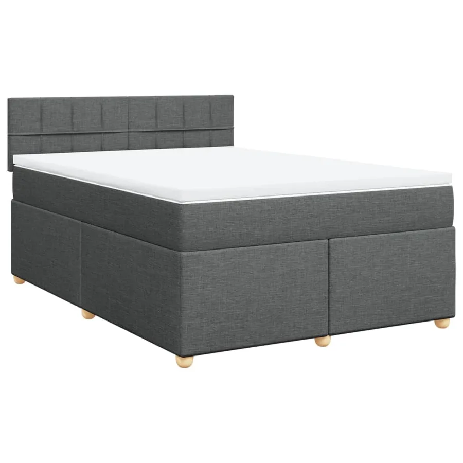Sommier à lattes de lit avec matelas Gris foncé 140x200cm Tissu - 3
