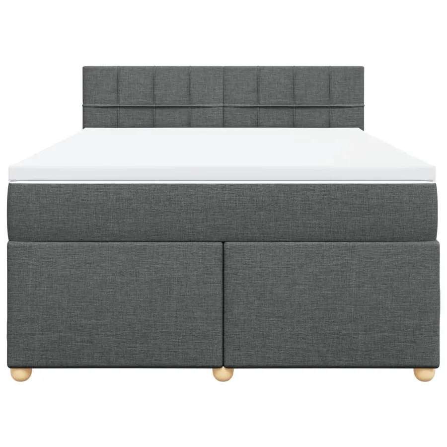 Sommier à lattes de lit avec matelas Gris foncé 140x200cm Tissu - 6