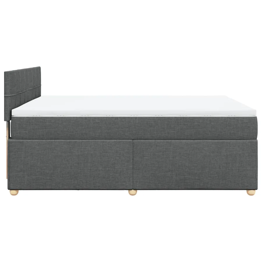 Sommier à lattes de lit avec matelas Gris foncé 140x200cm Tissu - 7