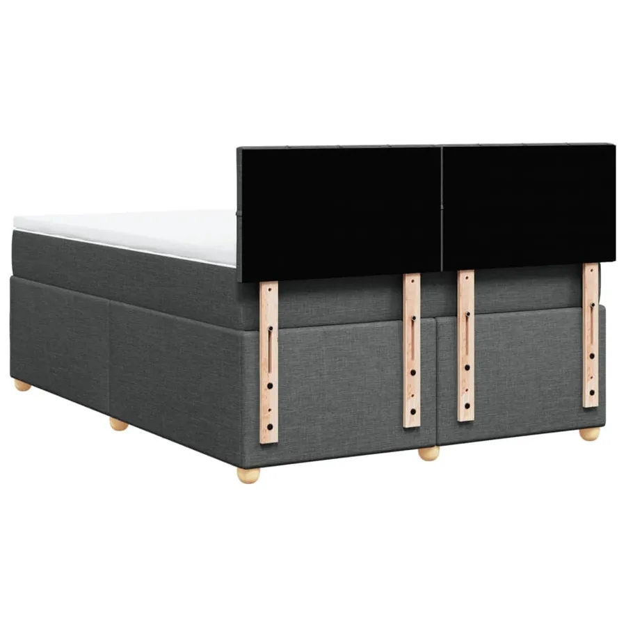 Sommier à lattes de lit avec matelas Gris foncé 140x200cm Tissu - 8