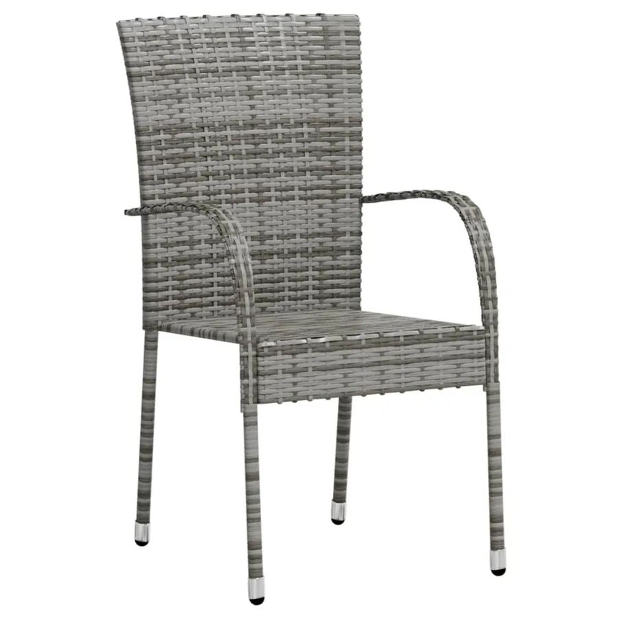 Ensemble à manger de jardin 3 pcs Résine tressée Gris - 3