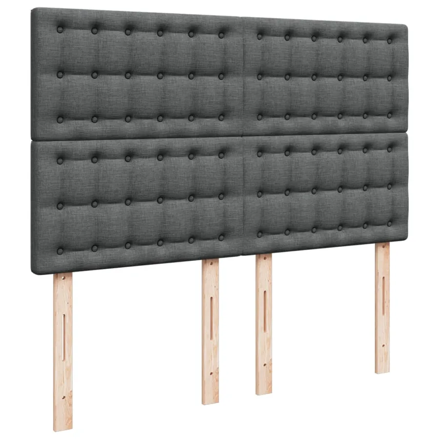 Sommier à lattes de lit avec matelas Gris foncé 140x200cm Tissu - 9