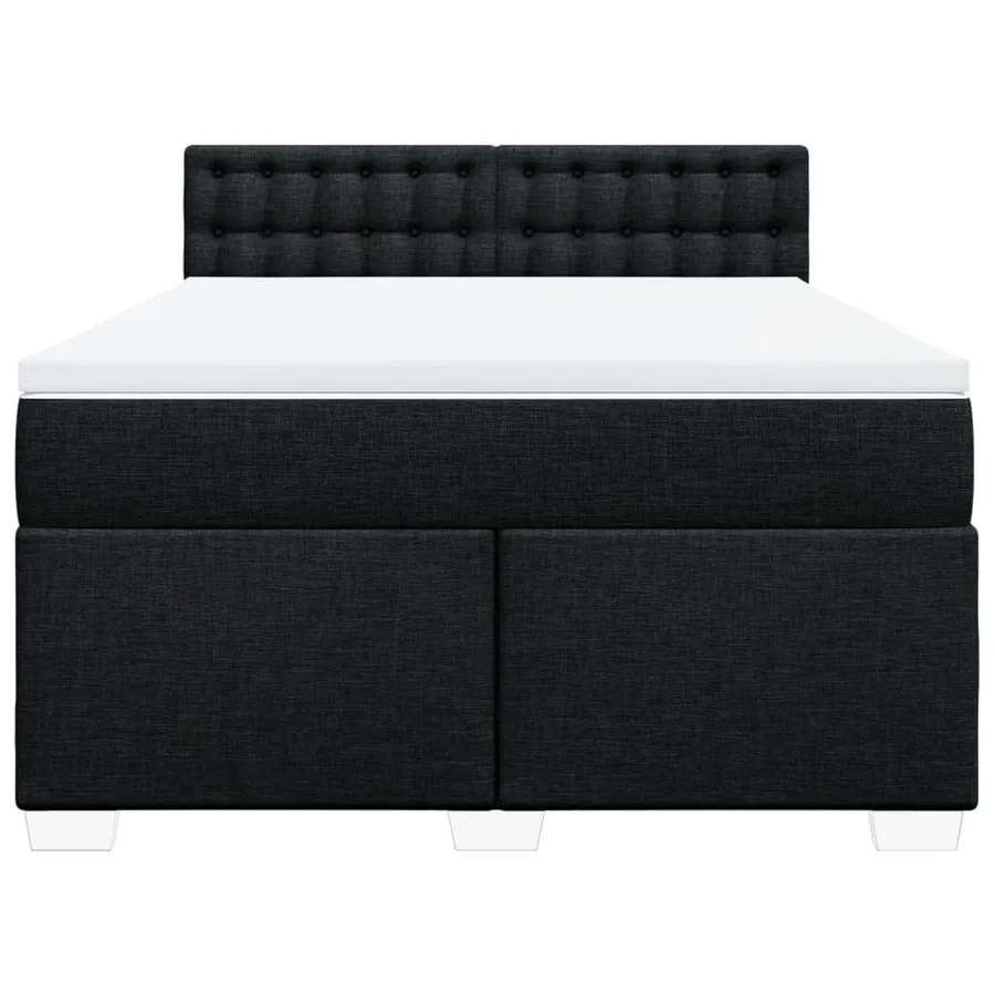 Sommier à lattes de lit avec matelas Noir 160x200 cm Tissu - 4