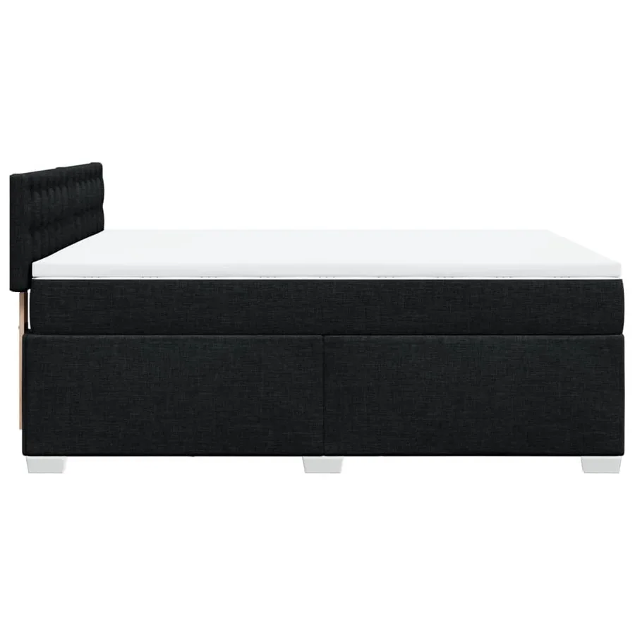 Sommier à lattes de lit avec matelas Noir 160x200 cm Tissu - 9