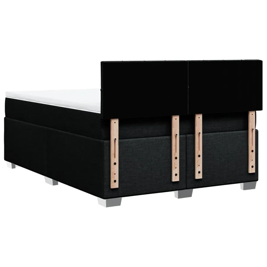 Sommier à lattes de lit avec matelas Noir 160x200 cm Tissu - 12