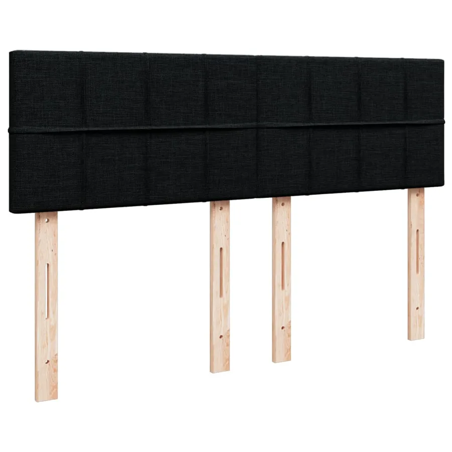 Sommier à lattes de lit avec matelas Noir 160x200 cm Tissu - 7