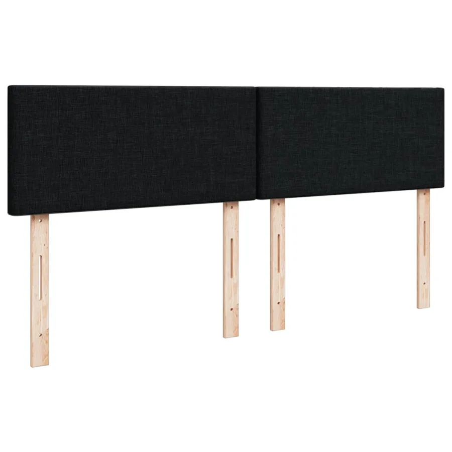 Sommier à lattes de lit avec matelas Noir 160x200 cm Tissu - 7
