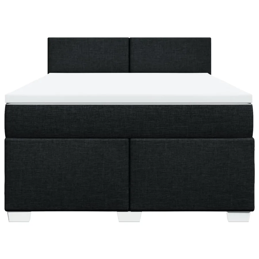 Sommier à lattes de lit avec matelas Noir 160x200 cm Tissu - 4