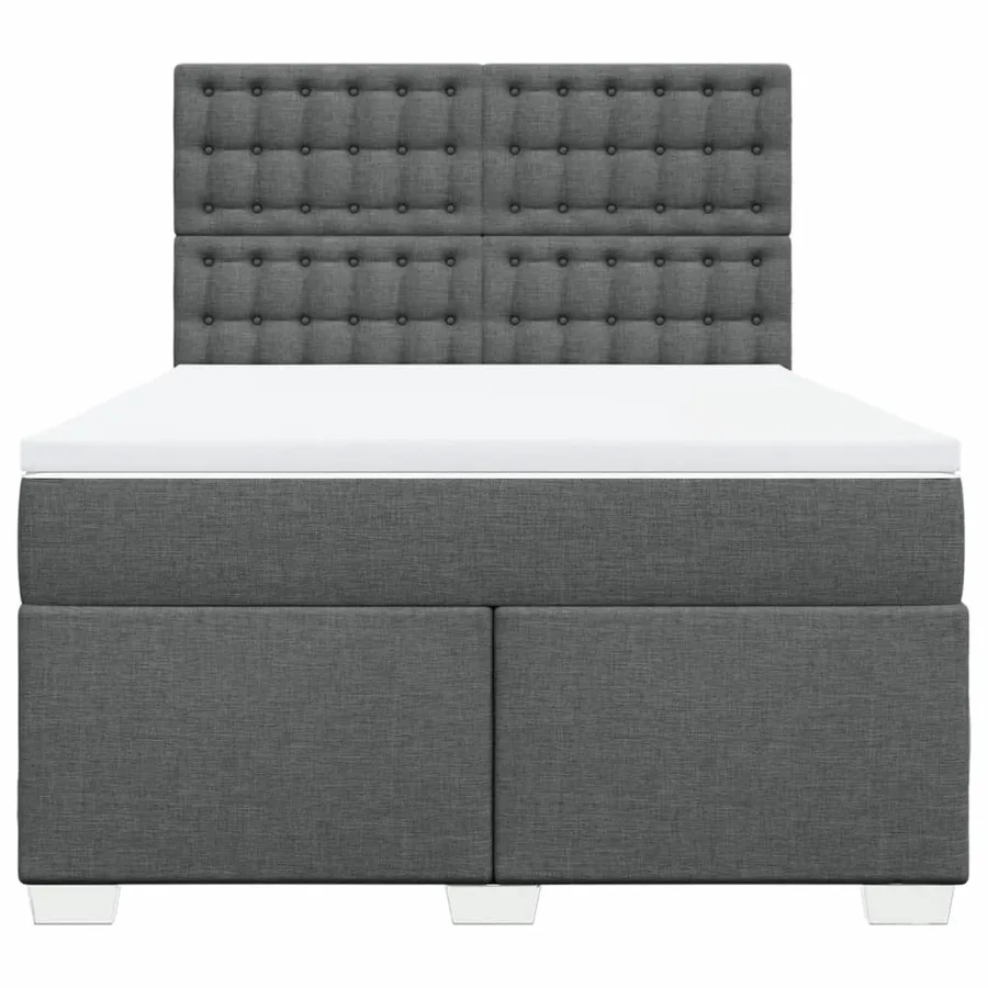 Sommier à lattes de lit avec matelas Gris foncé 160x200cm Tissu - 4