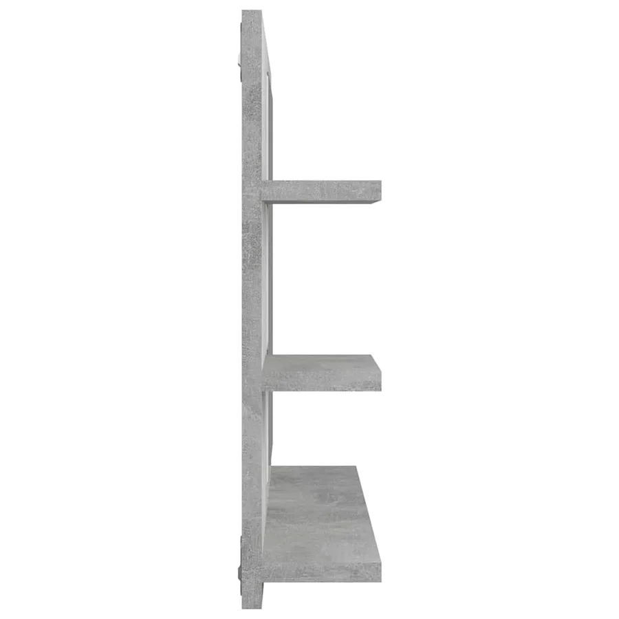 Miroir de salle de bain gris béton 60x10,5x45cm bois ingénierie - 5