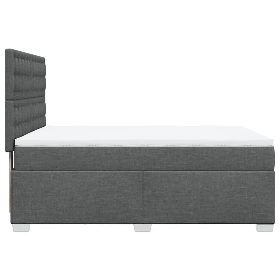 Sommier à lattes de lit avec matelas Gris foncé 160x200cm Tissu - 11