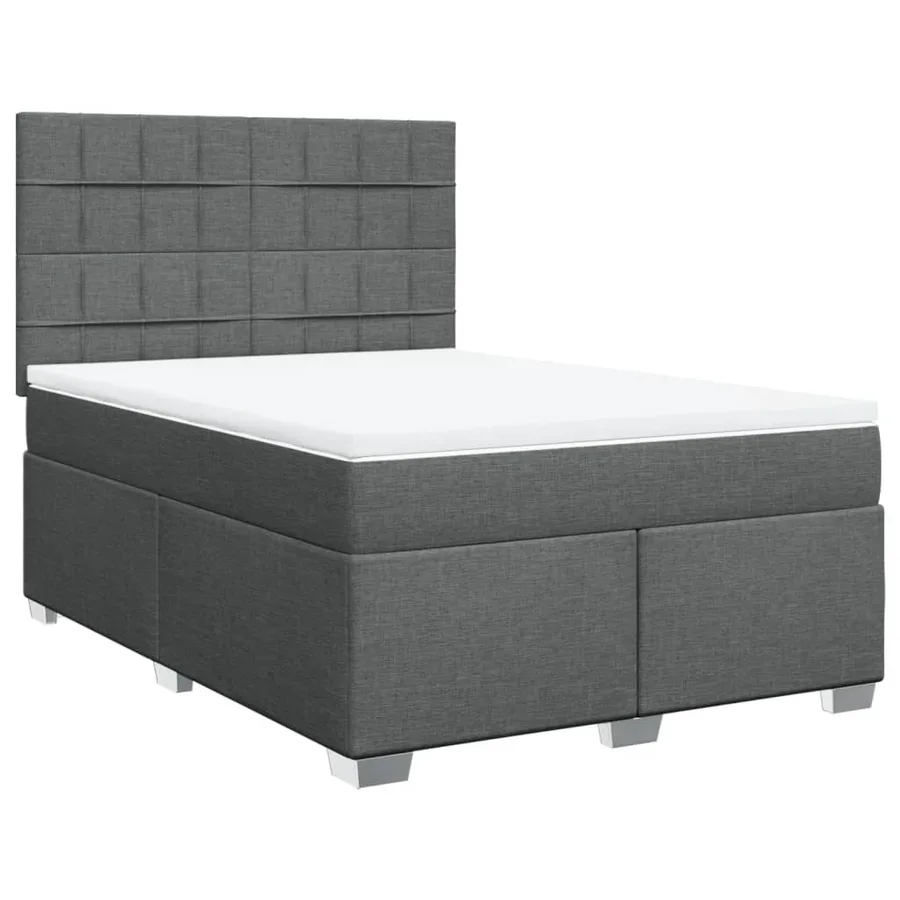 Sommier à lattes de lit avec matelas Gris foncé 160x200cm Tissu - 3