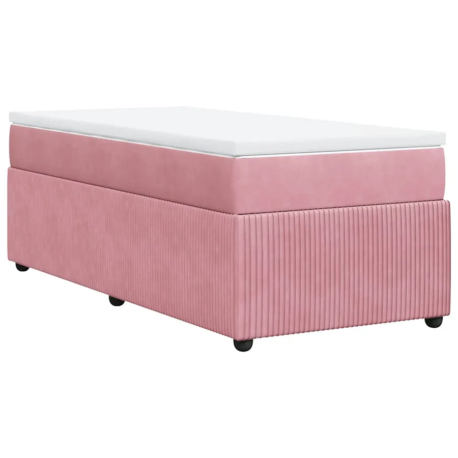 Sommier à lattes de lit avec matelas Rose 90x190 cm Velours - 9
