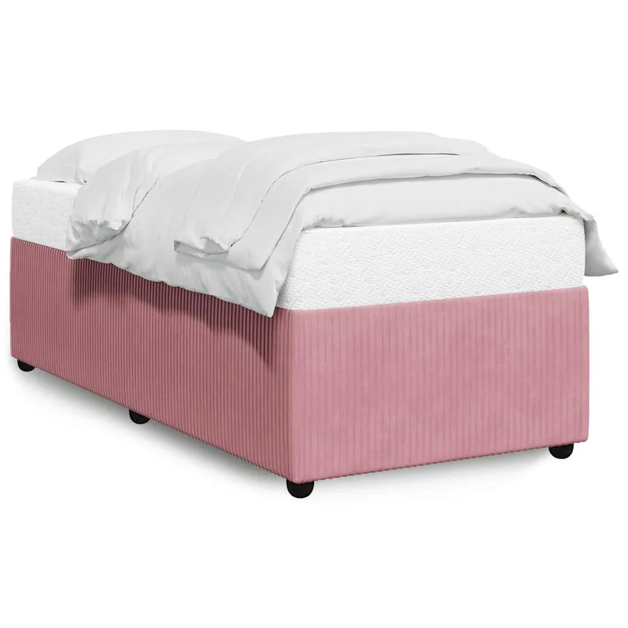 Cadre de lit sans matelas rose 90x200 cm velours - 2