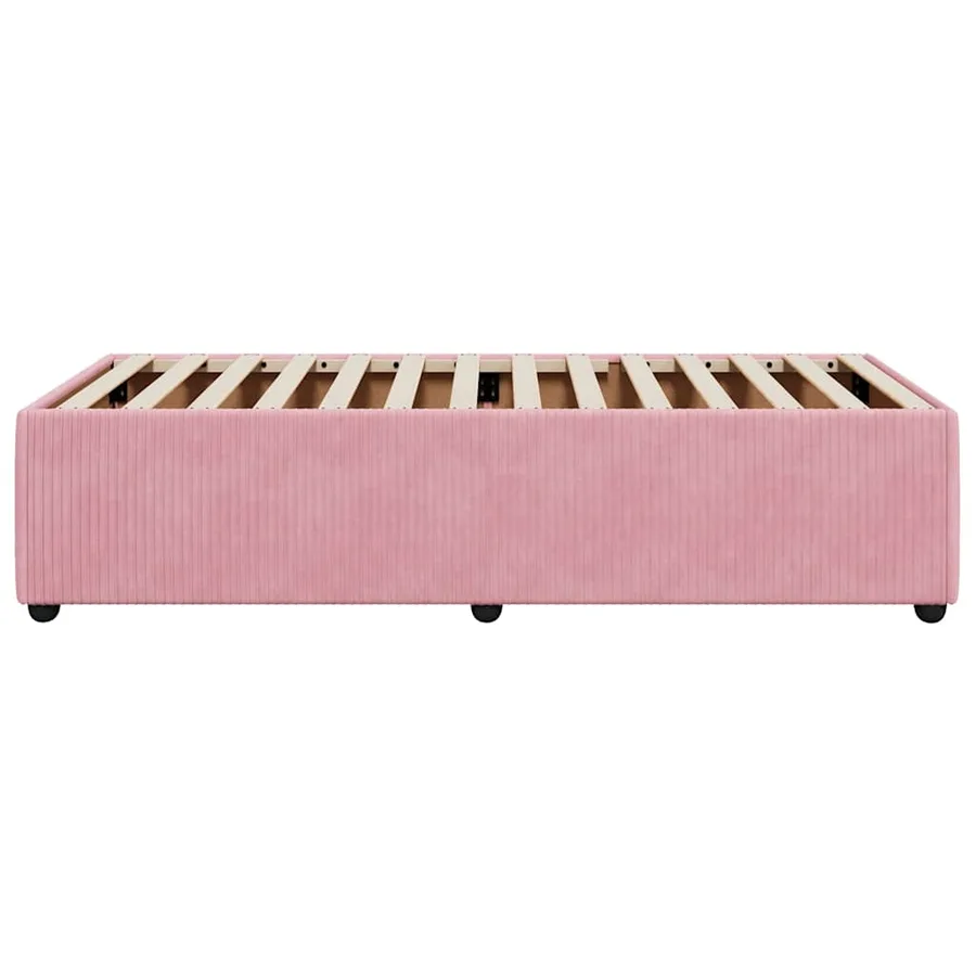 Cadre de lit sans matelas rose 90x200 cm velours - 5