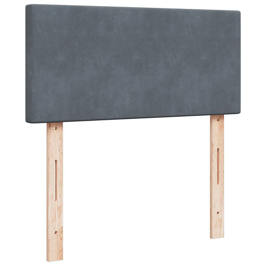 Sommier à lattes de lit et matelas Gris foncé 90x190 cm Velours - 5